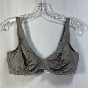 🚢 Uniform Gray Full-Coverage Bra with Wide Straps: